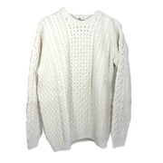 Aran Women's Irish Knitted Sweater 100% Premium Merino Wool Traditional Pullover Made in Ireland