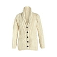 thumbnail image 1 of Aran Woolen Mills Women's Merino Wool Grandad Cardigan Sweater - Cable Knit, 1 of 5
