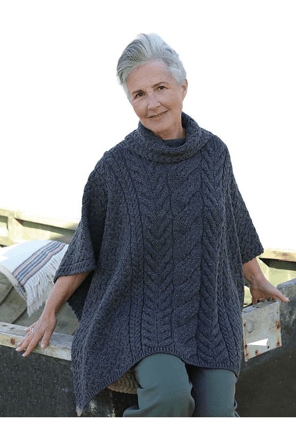 100% Supersoft Merino Wool Cowl Neck Poncho Irish Cape Made in Ireland
