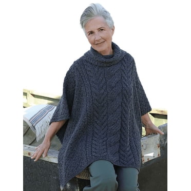 Irish 100% Merino Wool Poncho For Women Made In Ireland (Natural
