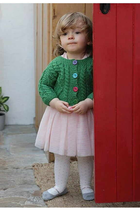 Baby Cardigan Sweater 100% Premium Merino Wool Play Wear Toddler Girl Woollen Jacket Made in Ireland