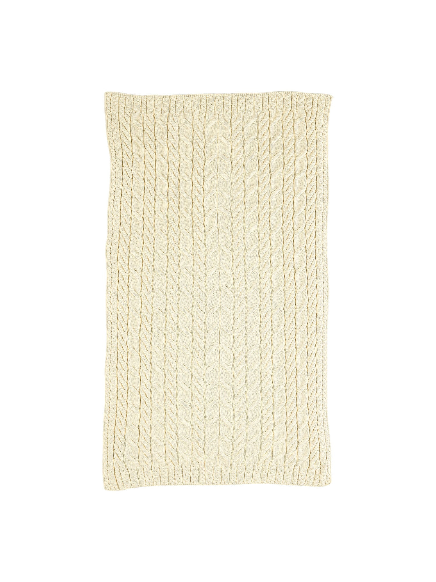 Aran Woollen Mills Cable-Knit Throw Blanket - Merino Wool Afghan, 40" x 60" - Natural
