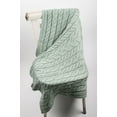 thumbnail image 1 of Aran Woollen Mills Cable Knitted Blanket 100% Premium SuperSoft Merino Wool Throw 40" x 60" Seafoam Green Made in Ireland, 1 of 6