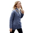 thumbnail image 1 of Aran Woollen Mills Cable Knitted Shawl Cardigan Sweater 100% Premium SuperSoft Merino Wool Women`s Jacket Made in Ireland, 1 of 3