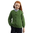 thumbnail image 1 of Aran Woollen Mills Cardigan Sweater for Kids 100% Premium Soft Merino Wool Cable Knitted Made in Ireland, 1 of 6