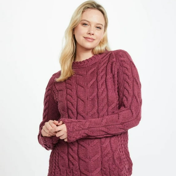 Aran Woollen Mills Women's Mulberry Raglan Sweater, Size Large