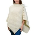 thumbnail image 1 of Aran Woollen Mills Knitted Poncho 100% Premium Soft Merino Wool Buttoned Irish Cape One Size Made in Ireland, 1 of 3