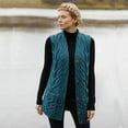 thumbnail image 1 of Aran Woollen Mills Ladies Wool Waistcoat, Blue, Small, 1 of 1