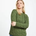 thumbnail image 1 of Aran Woollen Mills Meadow Green Pullover Crew Neck Sweater, Women's Medium, 1 of 5