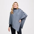 thumbnail image 1 of Aran Woollen Mills Poncho 100 % Soft Merino Wool Women`s Irish Cape with Buttons and Herringbone Pattern Made in Ireland, 1 of 7