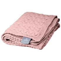 Aran Woollen Mills Supersoft 100% Premium Merino Wool Patchwork Baby Blanket Knitted Throw for Kids 22" x 23" Made in Ireland (Pink)