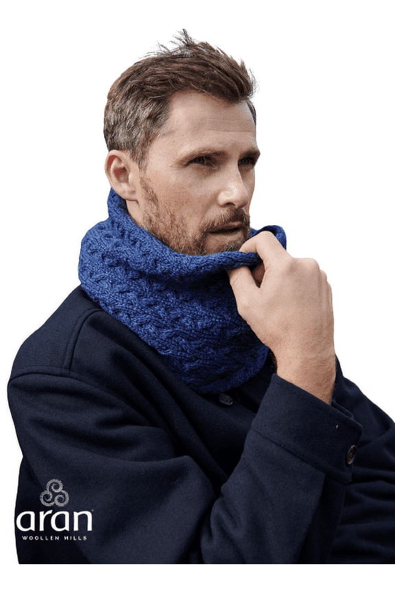 Women`s Infinity Cable Knitted Scarf 100% Premium Merino Wool Made in Ireland