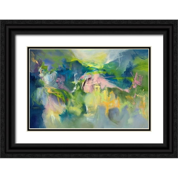 Arana, Emilia 32x23 Black Ornate Wood Framed with Double Matting Museum Art Print Titled - Roadside Table
