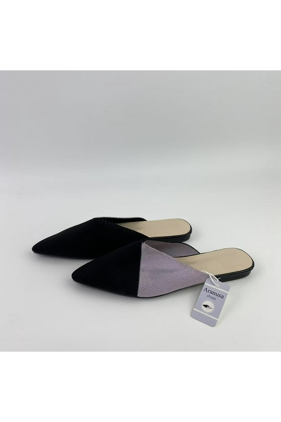 Shoes,Knit Mules for Women Flats Pointed Toe Mesh Ballet Flat Womens Slip On Slides Walking Shoes 7.5