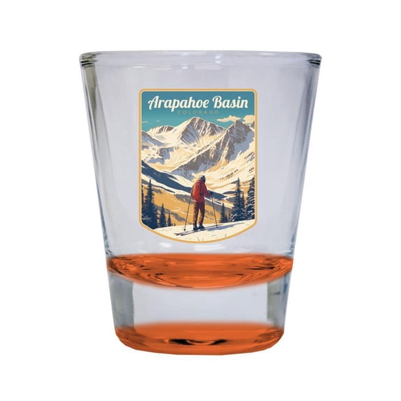 Arapahoe Basin Colorado Design A Souvenir 2 oz Round Shot Glass Orange