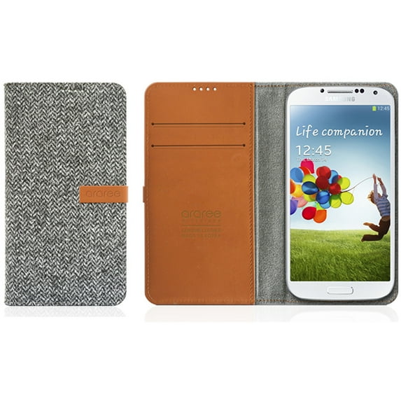 Araree Smart Neat Diary Case for Samsung Galaxy S4, Herringbone