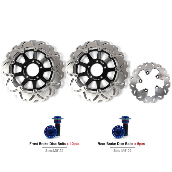 Arashi Front Rear Brake Disc Rotors and Mounting Bolts Screws for Suzuki GSX 750 GSX750 1997 - 2003 2002 2001 2000 Motorcycle Replacement Accessories