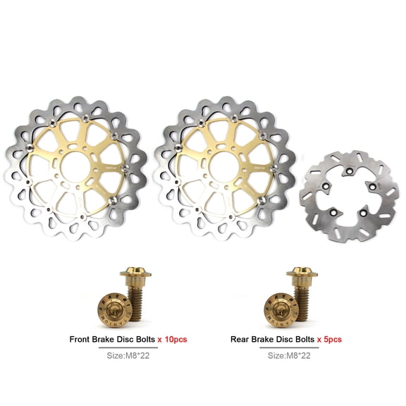 Arashi Front Rear Brake Disc Rotors and Mounting Bolts for Suzuki GSXR600 1997 - 2003 GSXR750 1996 - 2003 GSXR1000 2001 2002