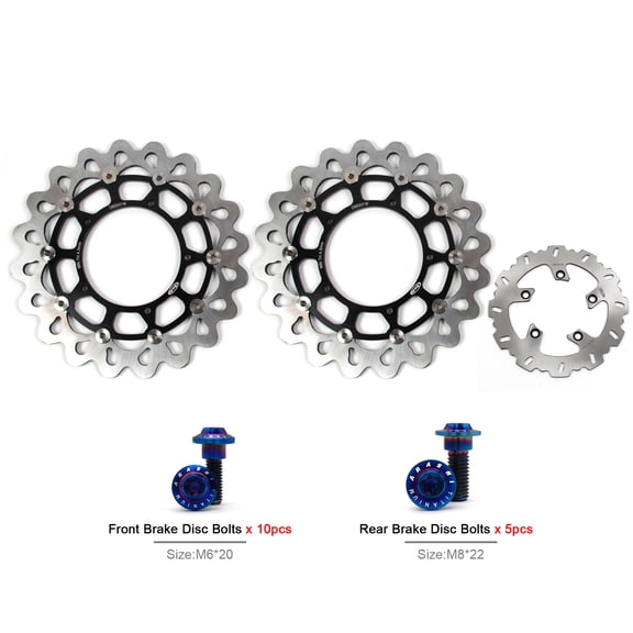 Arashi Front Rear Brake Disc Rotors Mounting Bolts Screws for Yamaha FZ1 1000 2006 - 2014 / FZ1 FAZER ABS2007 - 2012 Black