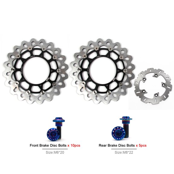 Arashi Front Rear Brake Discs Rotors w/Mounting Bolts Screws for Yamaha MT-10 FZ-10 ABS 2016 - 2020 / MT-10 SP 2017 2018 / YZF R1 60TH ANNIVERSARY EDITION 2016