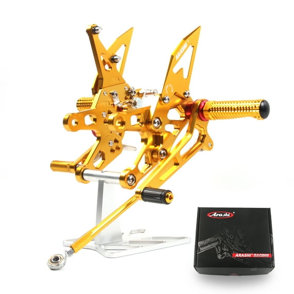 Arashi (Version 2.0) Adjustable Racing Rearsets for KAWASAKI NINJA ZX10R ZX1000 2006 2007 Motorcycle Accessories Foot Pegs Footrests Rear Set ZX-10R Gold