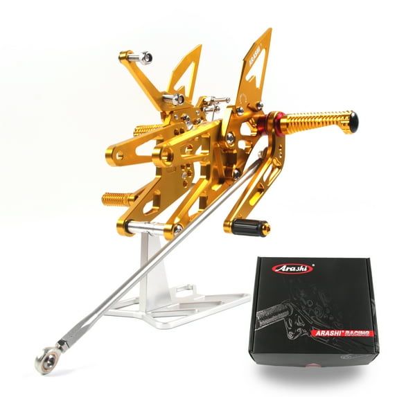 Arashi (Version 2.0) Adjustable Racing Rearsets for YAMAHA YZF R6 YZF-R6 2003 2004 2005 Motorcycle Accessories Foot Pegs Footrests Rear Set Gold