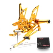 ArashiVersion 2.0 Adjustable Rearsets for KAWASAKI NINJA ZX10R ZX1000 2004 2005 Motorcycle Accessories Racing Foot Pegs Footrests Rear Sets ZX-10R Gold