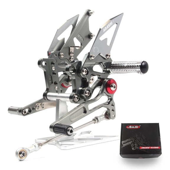 Arashi (Version 2.0) Adjustable Rearsets for Kawasaki Ninja 250R EX250J SE 2008 - 2012 Motorcycle Accessories Racing Foot Pegs Footrests Rear Set Gray 2009 2010 2011