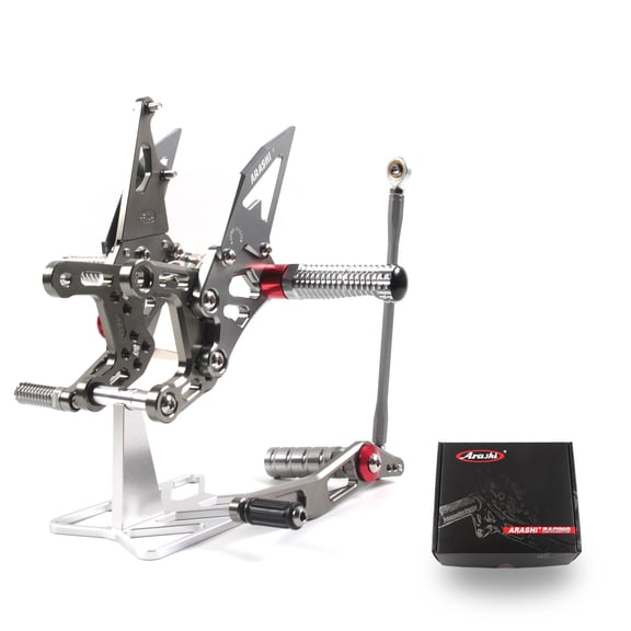 Arashi(Version 2.0) Adjustable Rearsets for YAMAHA YZF R1 1000 2009 - 2014 YZF-R1 Motorcycle Accessories Racing Foot Pegs Footrests Rear Set Gray 2010 2011 2012 2013