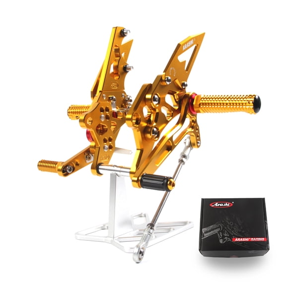 Arashi(Version 2.0) Adjustable Rearsets for YAMAHA YZF R3 R25 MT-03 MT-25 2015 - 2023 (non-U.S.model) Motorcycle Racing Foot Pegs Footrest MT03 MT25 Gold 2016 2017 2018 2019 2020