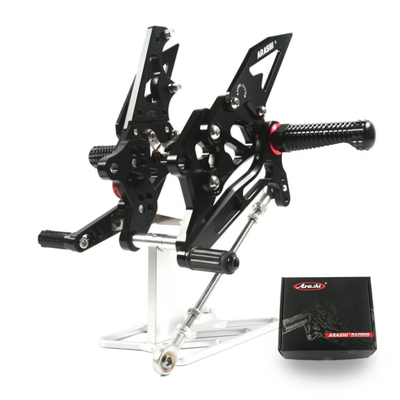 Arashi (Version 2.0) Adjustable Rearsets for Yamaha YZF R3 R25 YZF-R3 YZF-R25 2015 - 2023 (non-U.S.model) Motorcycle Racing Foot Pegs Footrest Black 2016 2017 2018 2019 2020
