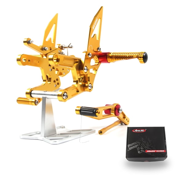 Arashi(Version 2.0) Adjustable Rearsets for YAMAHA YZF R6 2017 - 2023 Motorcycle Accessories Foot Pegs Footrest YZF-R6 Gold 2018 2019 2020 2021 2022