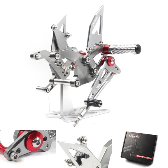 Arashi (Version 2.0) Rearsets for Kawasaki Z900 ZR900 2020 - 2023 2021 2022 Motorcycle Accessories Adjustable Footrests Foot Peg Rear Sets Z 900 Gray Reversed / GP Shift