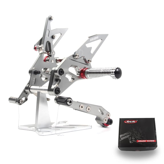 Arashi (Version 2.0) Rearsets for Suzuki GSXR 1000 2009-2016 Motorcycle Accessories Adjustable Footrests Foot Peg Rear Sets GSX-R1000 GSX-R 1000 GSXR1000 Gray 2010 2011 2012 2013 2014 2015