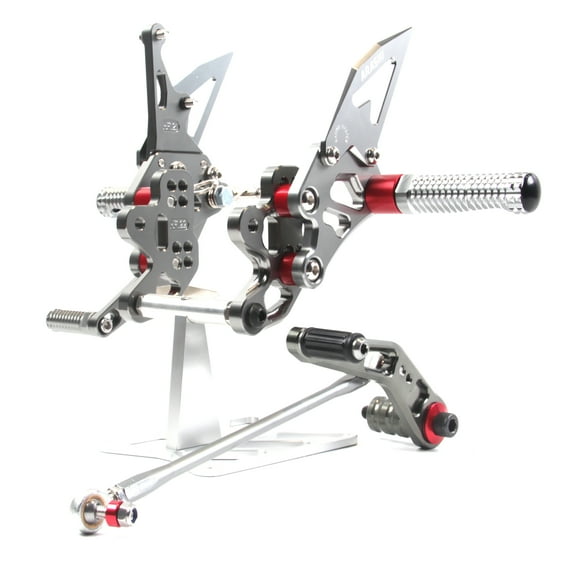 Arashi (Version 2.0) Rearsets for Suzuki GSXR 600 750 2006 - 2010 Motorcycle Accessories Adjustable Footrests Foot Peg Rear Sets GSXR600 GSXR750 Gray 2007 2008 2009