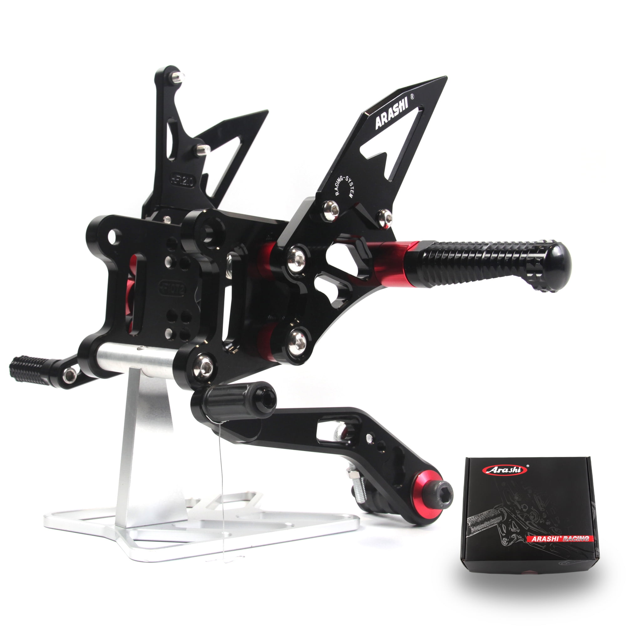 Arashi (Version 2.0) Rearsets for Suzuki GSXR1000 GSXR1000R GSXR1000X 2017  - 2023 2018 2019 2020 2021 2022 ABS Motorcycle Accessories Adjustable  Footrests Foot Pegs GSX-R 1000 GSX-R1000R Black - Walmart Business Supplies, image size:2000x2000