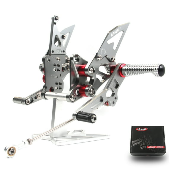 Arashi (Version 2.0) Rearsets for Suzuki Hayabusa GSXR 1300 2008-2020 Motorcycle Adjustable Footrests FootPegs Rear Sets GSX-R1300 GSX-R 1300 GSX1300R Gray 2011 2012 2013 2014 2015 2016 2017 2018