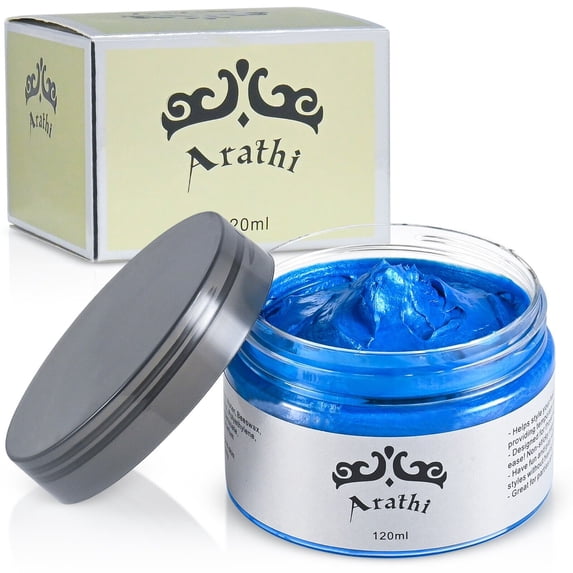Arathi Temporary Hair Color Wax Mud Dye Cream Unisex Washable Modeling Cosplay Halloween Rave Party - Blue