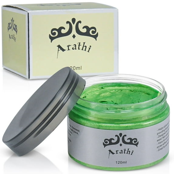 Arathi Temporary Hair Color Wax Mud Dye Cream Unisex Washable Modeling Cosplay Halloween Rave Party - Green