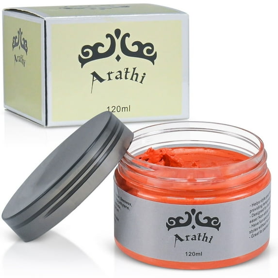 Arathi Temporary Hair Color Wax Mud Dye Cream Unisex Washable Modeling Cosplay Halloween Rave Party - Orange