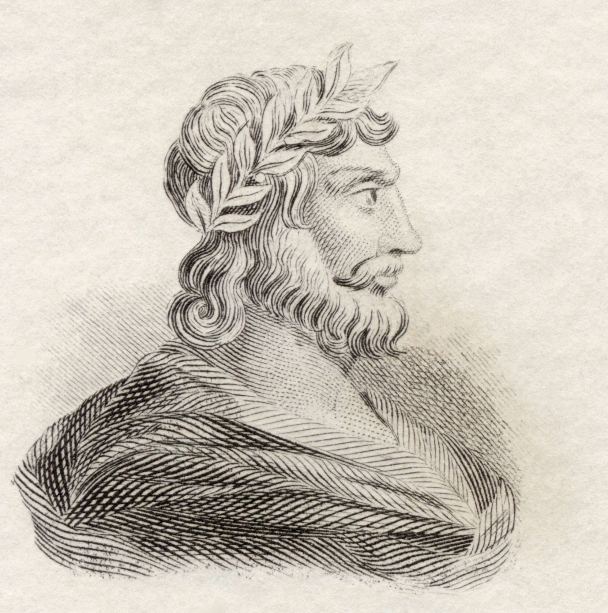 Aratus Of Soli C 315 To 240 Bc Greek Didactic Poet From Crabbs Historical Dictionary Published 1825 Canvas Art - Ken Welsh Design Pics (24 x 24)