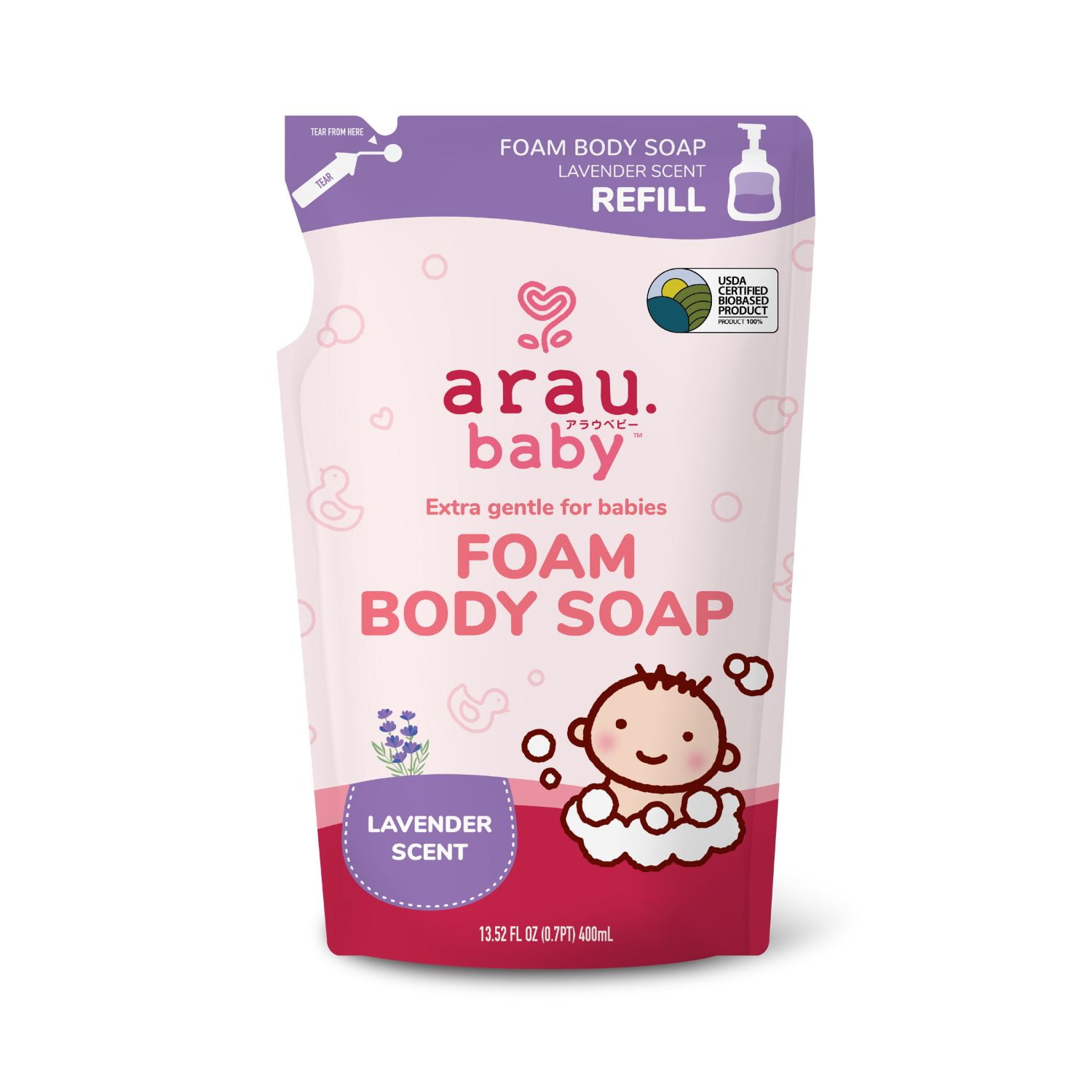 Arau Baby Foam Body Soap Refill - Lavender (!3.52 Fl Oz)