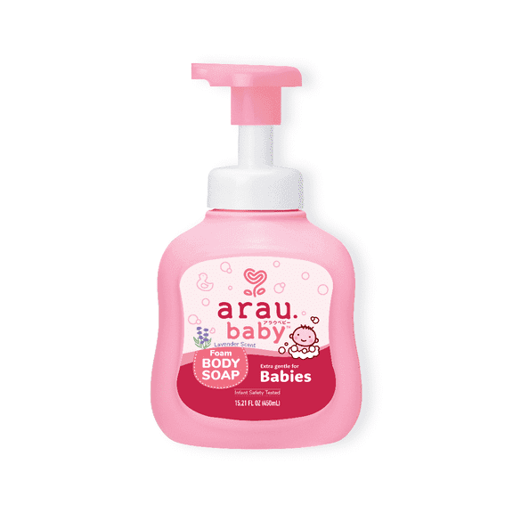 Arau Baby Foam Body Soap for Dry and Sensitive Skin - Body Wash Soap Safe for Newborns, Additive, Allergen & Dye Free- 15.2 fl oz (Pack of 1)