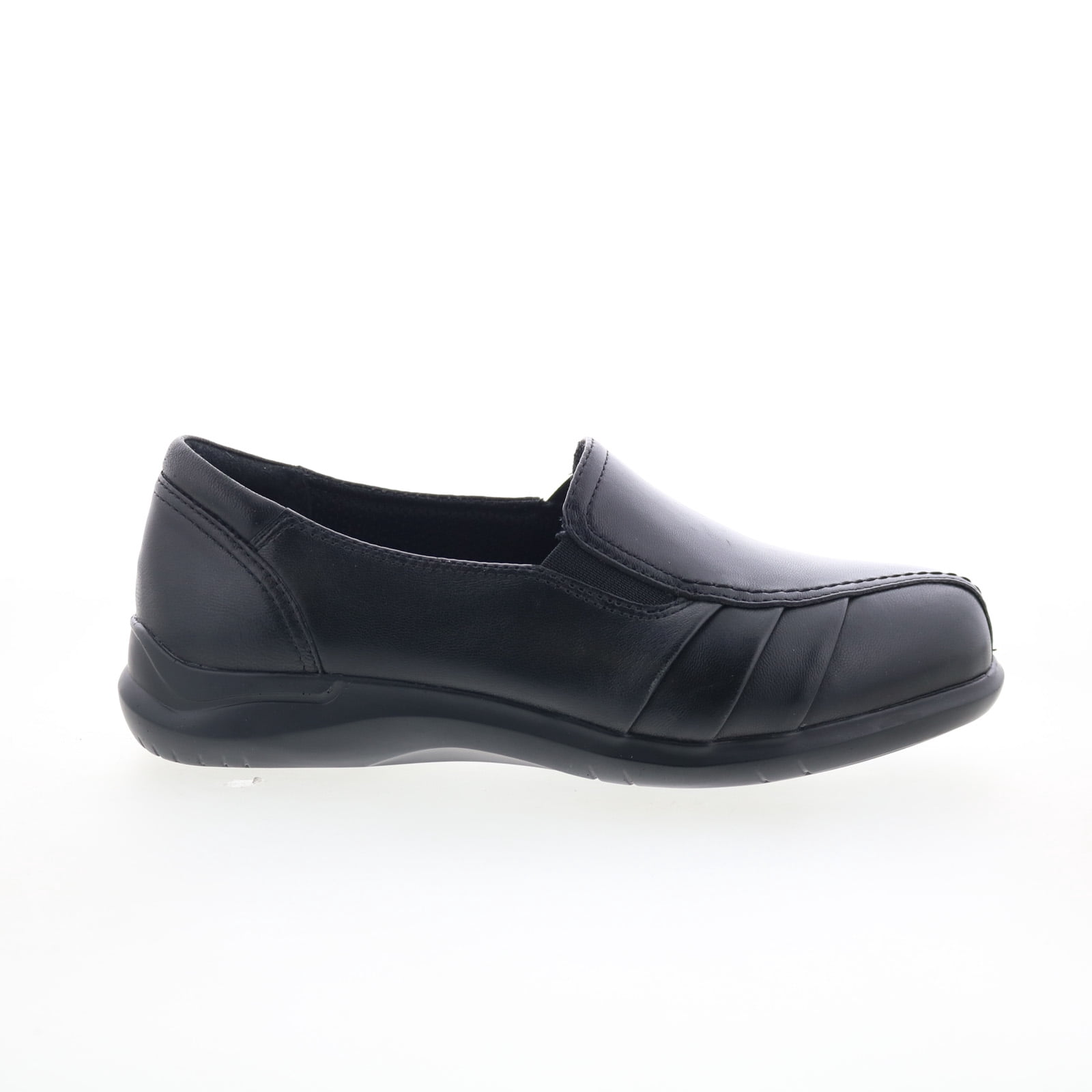 Aravon Women's Faith Flat - Premium Leather Slip-On Shoe With Stretch Goring & Cushioned Footbed