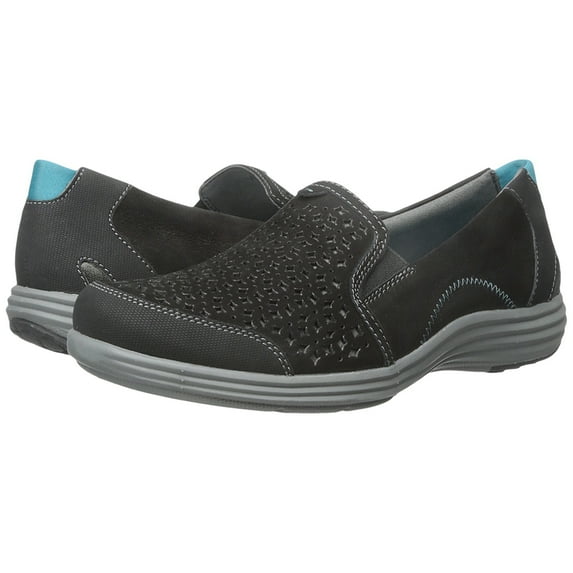 Aravon Womens Bonnie-AR Slip On Loafer Shoes, Black, US 6