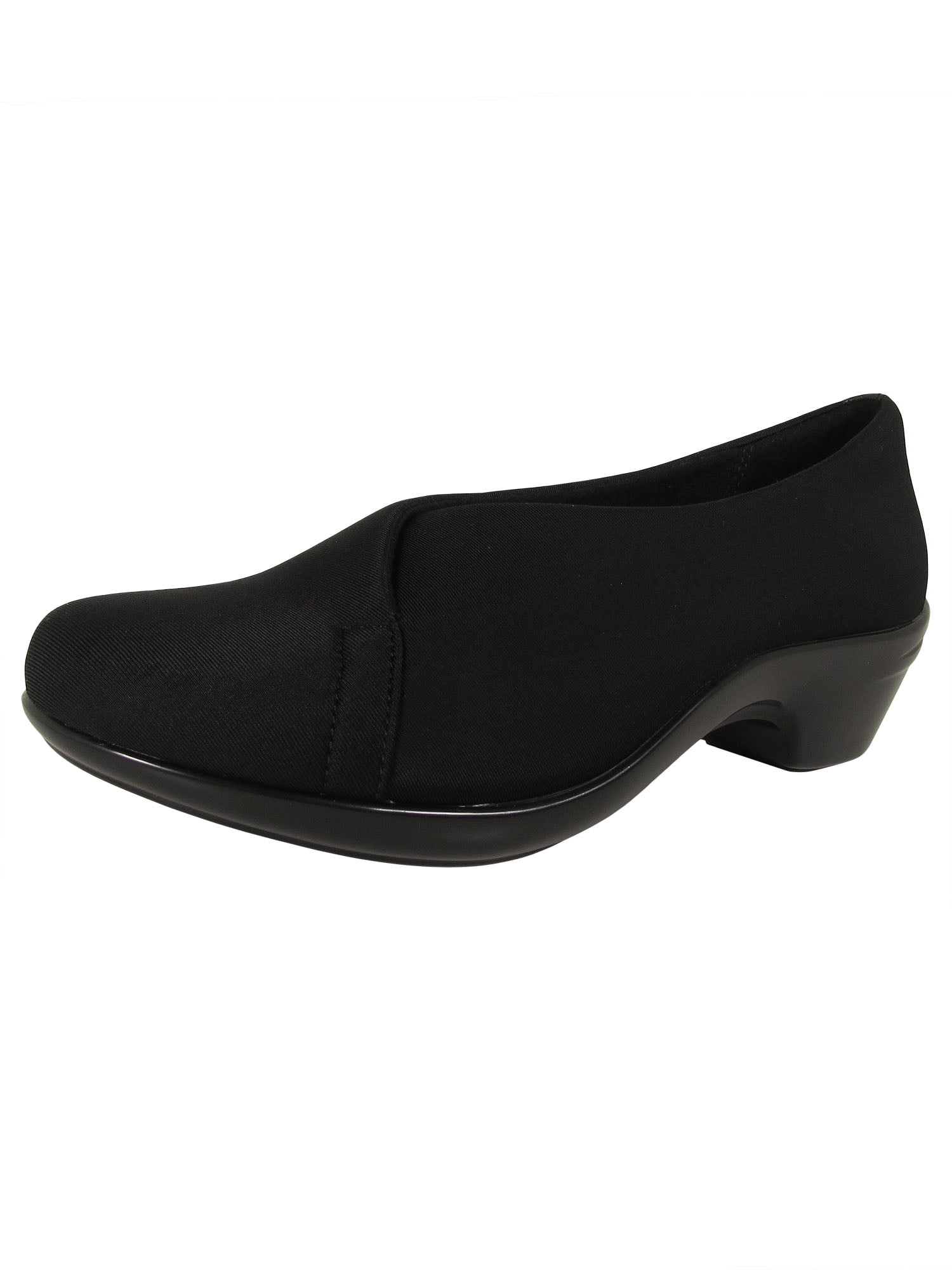 Aravon Womens Kitt Asym Slip On Pump Shoes, Black Stretch, US 9 N