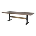 thumbnail image 1 of Araxi Rectangular Dark Brown Wood w/ Black Metal Base Dining Table, 1 of 6