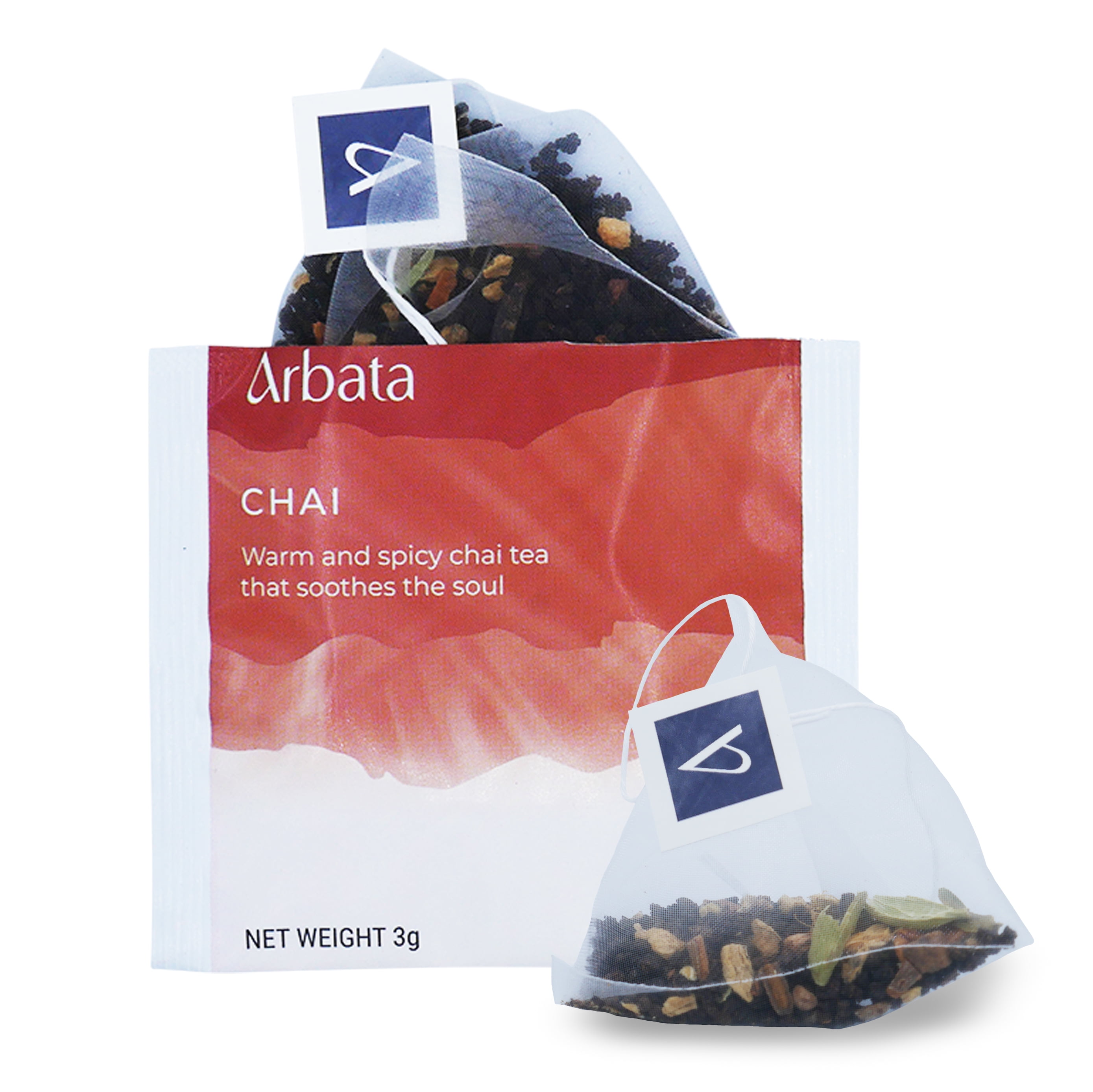 Arbata Chai Tea, 24 Pyramid Tea Bags Caffeinated Black Tea, Naturally Flavored Spiced Masala Chai with Ginger, Cinnamon, Cardamom