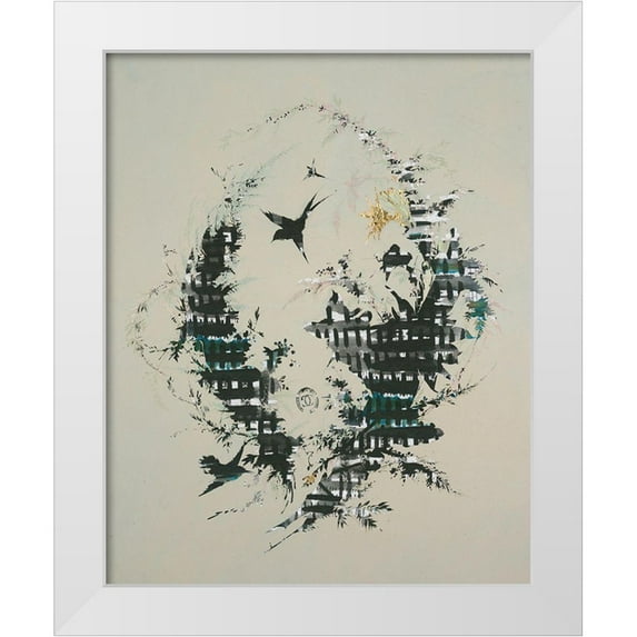 Arbel, Lori 15x18 White Modern Wood Framed Museum Art Print Titled - 19th Century Design And Birds II