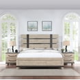 thumbnail image 1 of Arbela 3-Piece Wood Bedroom Set, Queen Size Panel Bed with Two Nightstands, Weathered Oak Finish, 1 of 12
